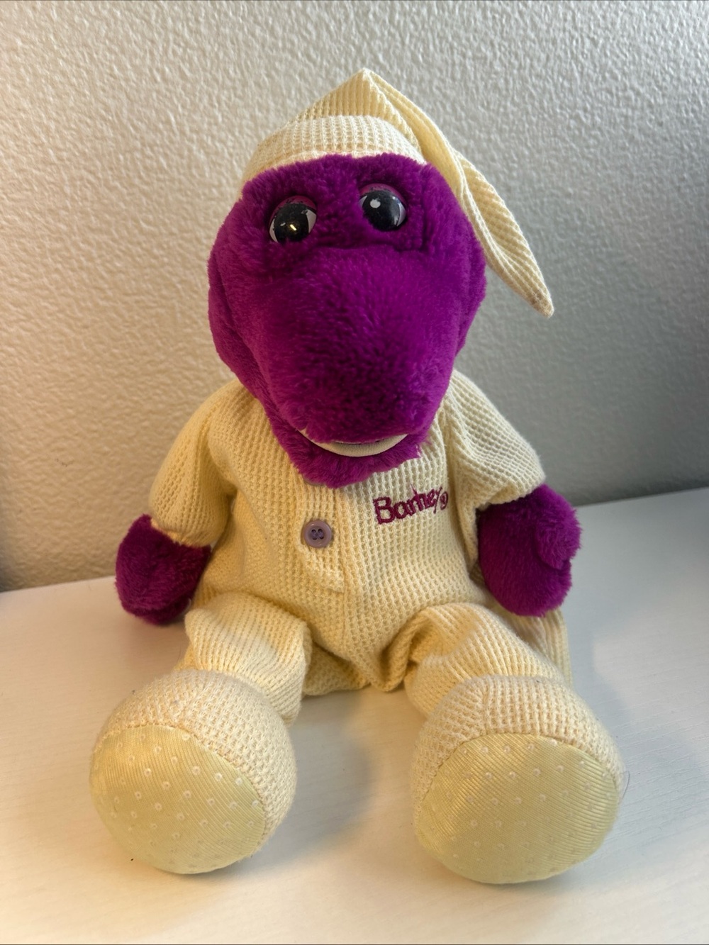 Barneys New York Purple Plush Dino in Cream Pajamas